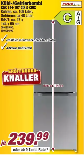 Poco POCO line Kühl-/Gefrierkombi KGK 144-157 CIX & CDIX Angebot