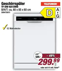 Poco TELEFUNKEN Geschirrspüler TF-DW-6A1DWD Angebot