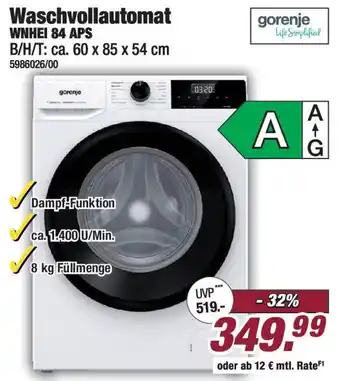 Poco gorenje Waschvollautomat WNHEI 84 APS Angebot
