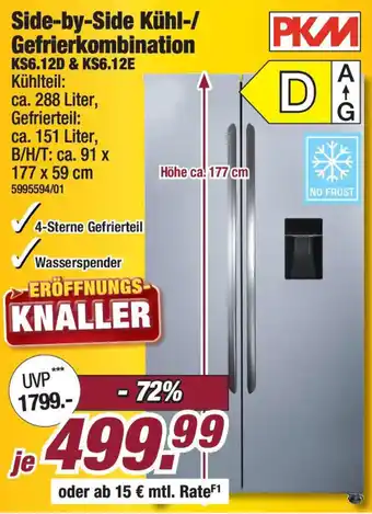 Poco PKM Side-by-Side Kühl-/ Gefrierkombination Angebot