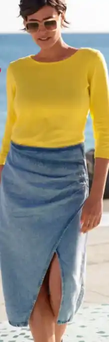 Peek & Cloppenburg Hamburg Boss Orange Damen Jeansrock in Wickel-Optik Angebot