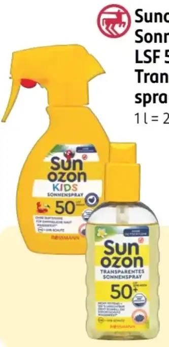 Rossmann Sunozon Kids Sonnenspray LSF 50 Angebot