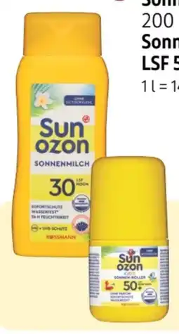Rossmann Sunozon Sonnenmilch LSF 30 Angebot