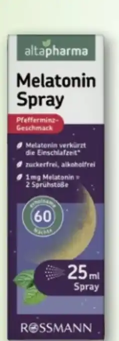 Rossmann Altapharma Melatonin Spray Angebot
