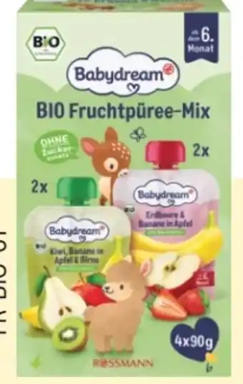Rossmann Babydream Bio Fruchtpüree-Mix Quetschbeutel Angebot