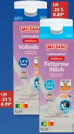 Aldi Süd Milsani Laktosefreie H-Milch Angebot