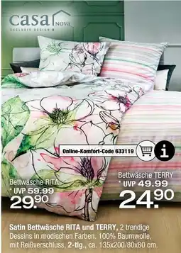 Ostermann Casa nova satin bettwäsche rita und terry Angebot