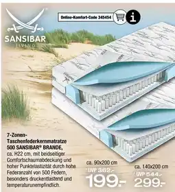 Ostermann Sansibar 7-zonen-taschenfederkernmatratze 500 sansibar brande Angebot