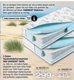 Ostermann Sansibar 7-zonen-taschenfederkernmatratze 1000 sansibar skive Angebot