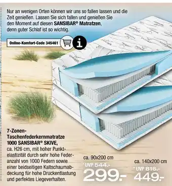 Ostermann Sansibar 7-zonen-taschenfederkernmatratze 1000 sansibar skive Angebot