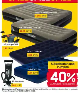 Rusta Bestway gästebetten und pumpen Angebot