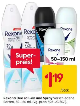 Rusta Rexona deo roll-on und spray Angebot