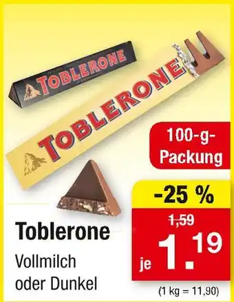 Zimmermann Toblerone vollmilch Angebot