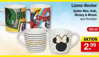 Zimmermann Spider-man, hulk, mickey & minnie lizenz-becher Angebot