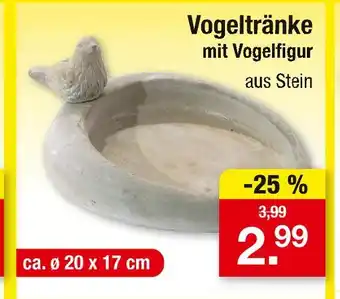Zimmermann Vogeltränke mit vogelfigur Angebot