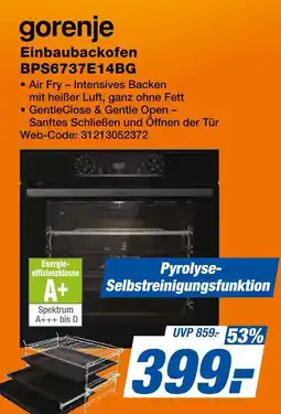 Expert Gorenje einbaubackofen bps6737e14bg Angebot