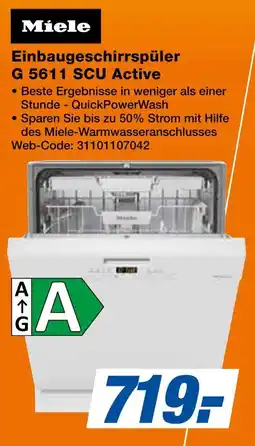 Expert Miele einbaugeschirrspüler g 5611 scu active Angebot