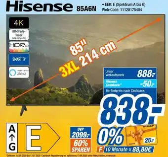 Expert Hisense 85a6n Angebot