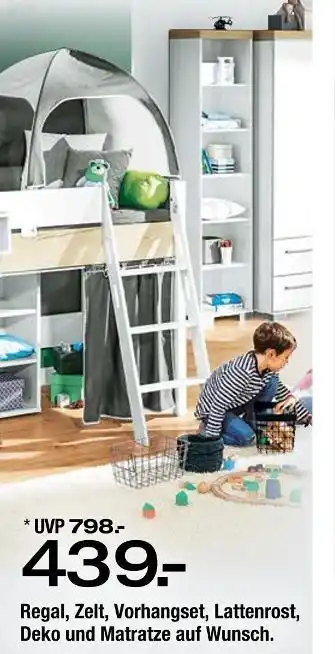 Ostermann Regal, zelt, vorhangset, lattenrost, deko und matratze auf wunsch Angebot