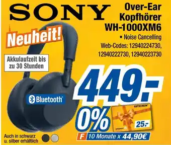 Expert Sony over-ear kopfhörer wh-1000xm6 Angebot