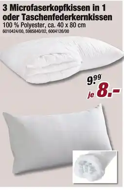 Poco 3 microfaserkopfkissen in 1 oder taschenfederkernkissen Angebot