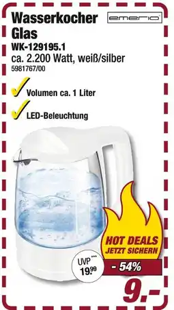 Poco Emerio wasserkocher glas Angebot