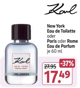 Rossmann Karl lagerfeld new york eau de toilette oder paris oder rome eau de parfum Angebot