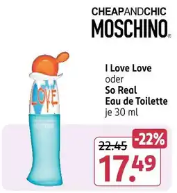 Rossmann Moschino i love love oder so real eau de toilette Angebot