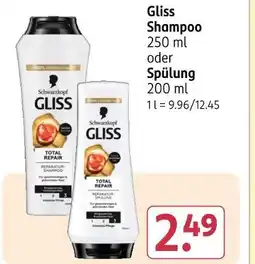 Rossmann Schwarzkopf gliss shampoo Angebot