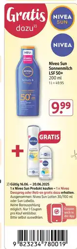 Rossmann Nivea sun sonnenmilch lsf 50+ Angebot