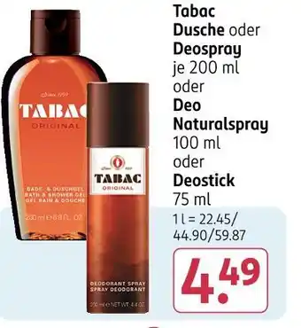 Rossmann Tabac dusche Angebot