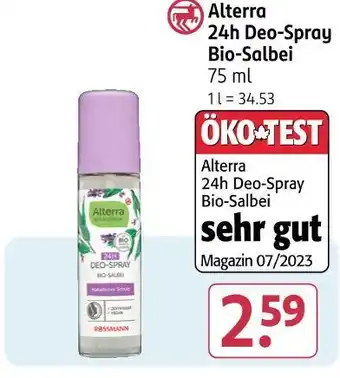 Rossmann Alterra 24h deo-spray bio-salbei Angebot
