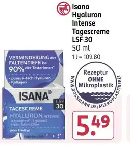 Rossmann Isana hyaluron intense tagescreme lsf 30 Angebot