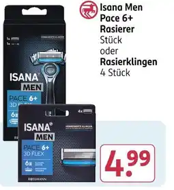 Rossmann Isana men pace 6+ rasierer oder rasierklingen Angebot