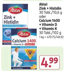 Rossmann Abtei zink + histidin Angebot