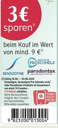 Rossmann Sensodyne 3 € sparen Angebot