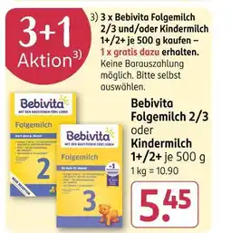 Rossmann Bebivita folgemilch 2/3 oder kindermilch 1+/2+ Angebot