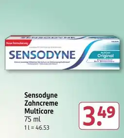 Rossmann Sensodyne zahncreme multicare Angebot