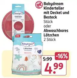 Rossmann Babydream kinderteller mit deckel und besteck Angebot