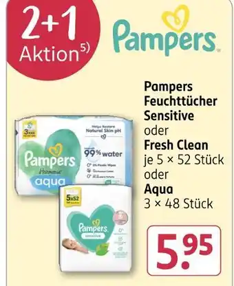 Rossmann Pampers feuchttücher sensitive oder fresh clean oder aqua Angebot