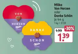 Rossmann Milka von herzen Angebot
