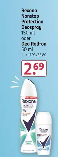 Rossmann Rexona nonstop protection deospray Angebot