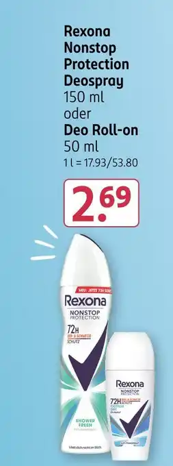Rossmann Rexona nonstop protection deospray Angebot