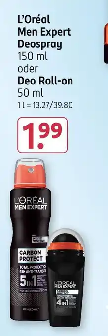 Rossmann L'oréal men expert deospray Angebot