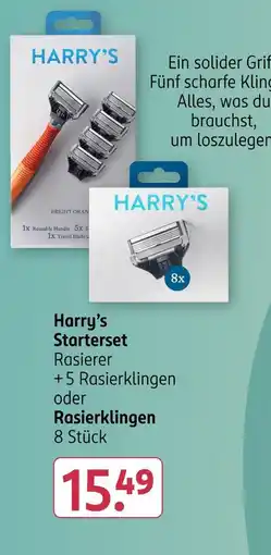 Rossmann Harry's harry’s starterset rasierer + 5 rasierklingen Angebot