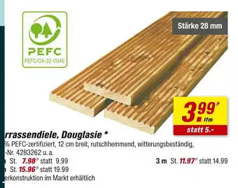 toom Baumarkt Pefc terrassendiele, douglasie Angebot