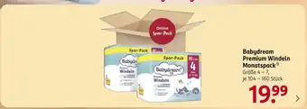 Rossmann Babydream premium windeln monatspack Angebot