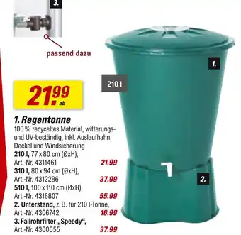 toom Baumarkt Regentonne, unterstand oder fallrohrfilter „speedy“ Angebot