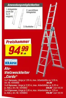 toom Baumarkt Krause alu-vielzweckleiter corda Angebot