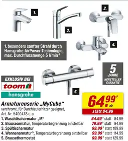 toom Baumarkt Hansgrohe armaturenserie „mycube“ Angebot